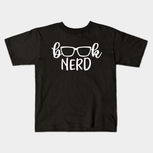 Book nerd saying with eye glass design Kids T-Shirt